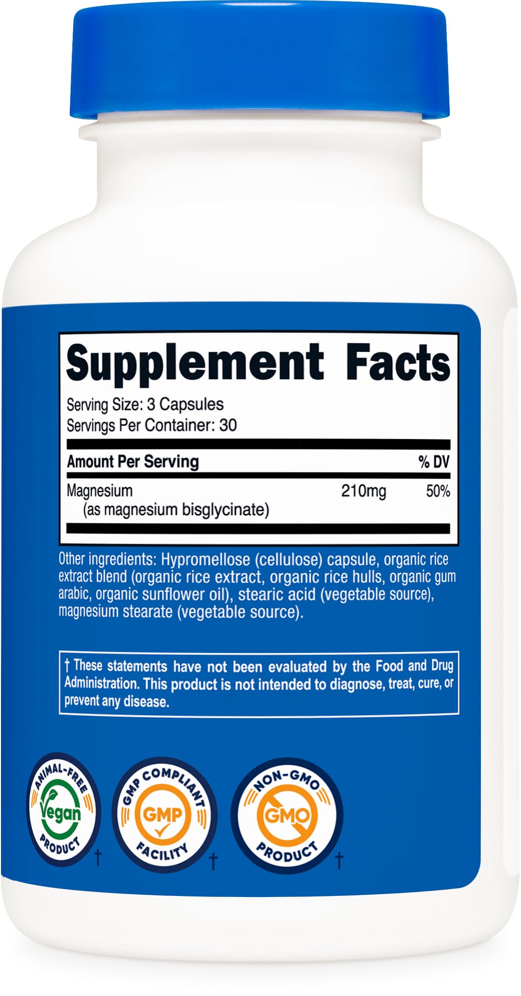 Nutricost Magnesium Glycinate Capsules – 210 mg per Serving | Gentle Absorption