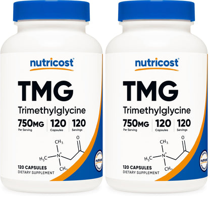 Nutricost TMG (Trimethylglycine) 750mg – 120 Capsules (Pack of 2)