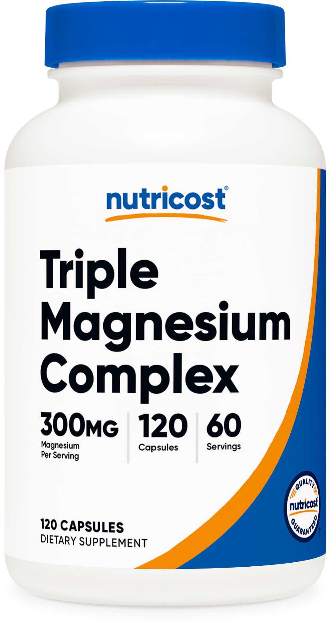 Nutricost Triple Magnesium Complex (300mg) - 120 Capsules, 60 Servings | Di-Mg Malate, Bisglycinate & Citrate