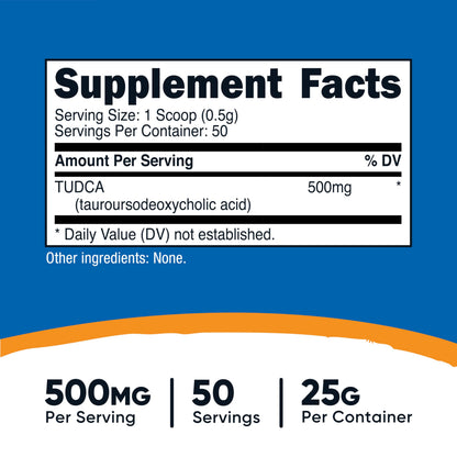 Nutricost Tudca Powder 25g – Tauroursodeoxycholic Acid | Gluten Free & Non-GMO
