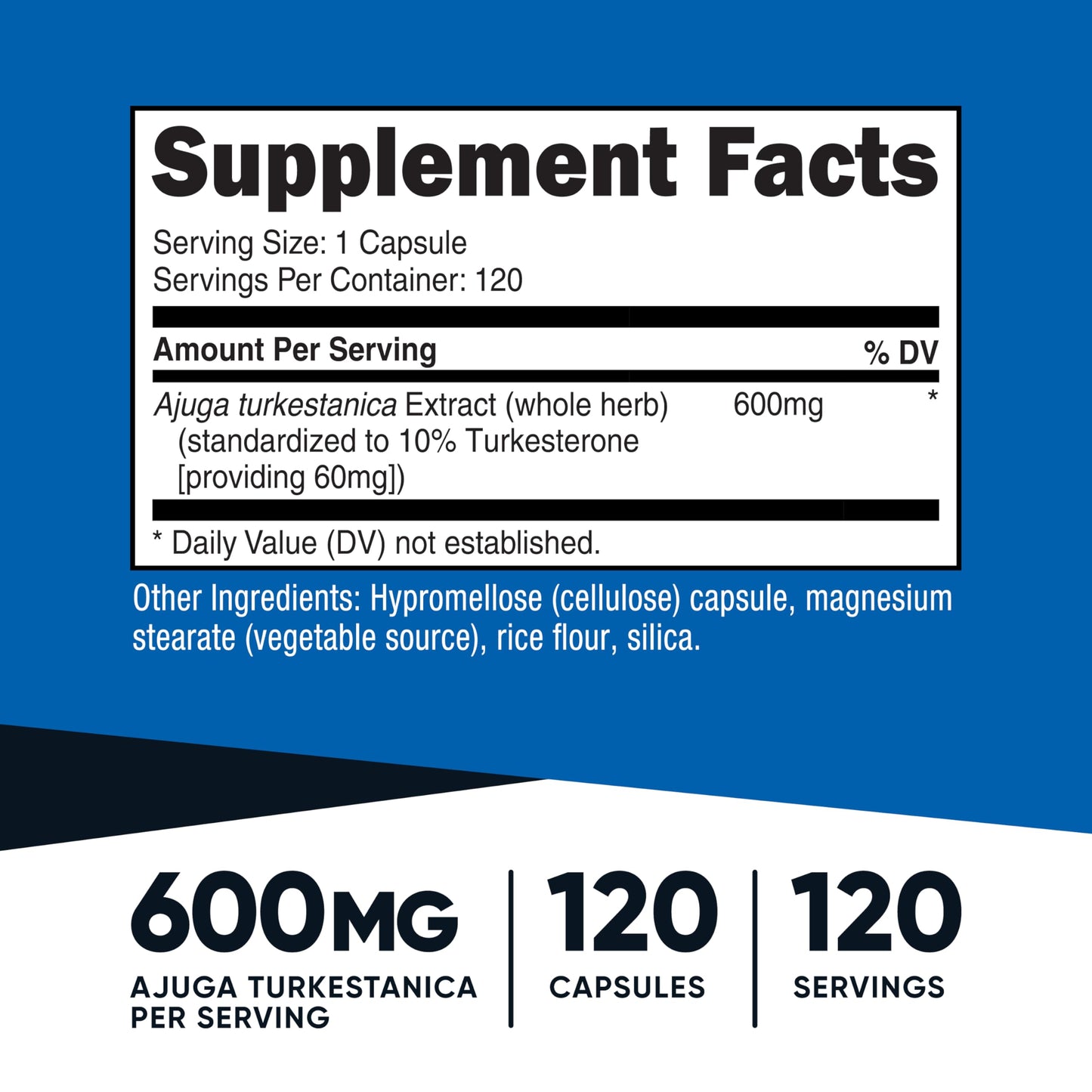 Nutricost Turkesterone 600mg - 120 Capsules | Vegetarian, Non-GMO, Gluten Free