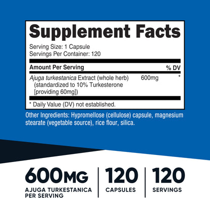 Nutricost Turkesterone 600mg - 120 Capsules | Vegetarian, Non-GMO, Gluten Free