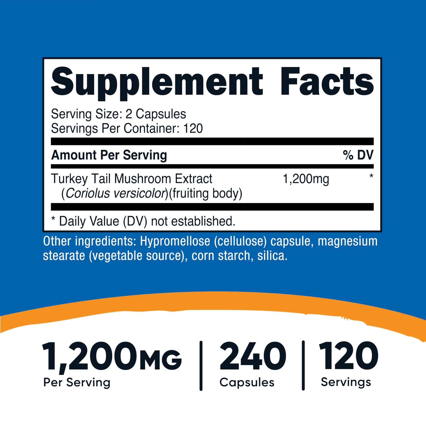 Nutricost Turkey Tail Mushroom Capsules 1200mg – 120 Servings, Vegetarian, Gluten Free