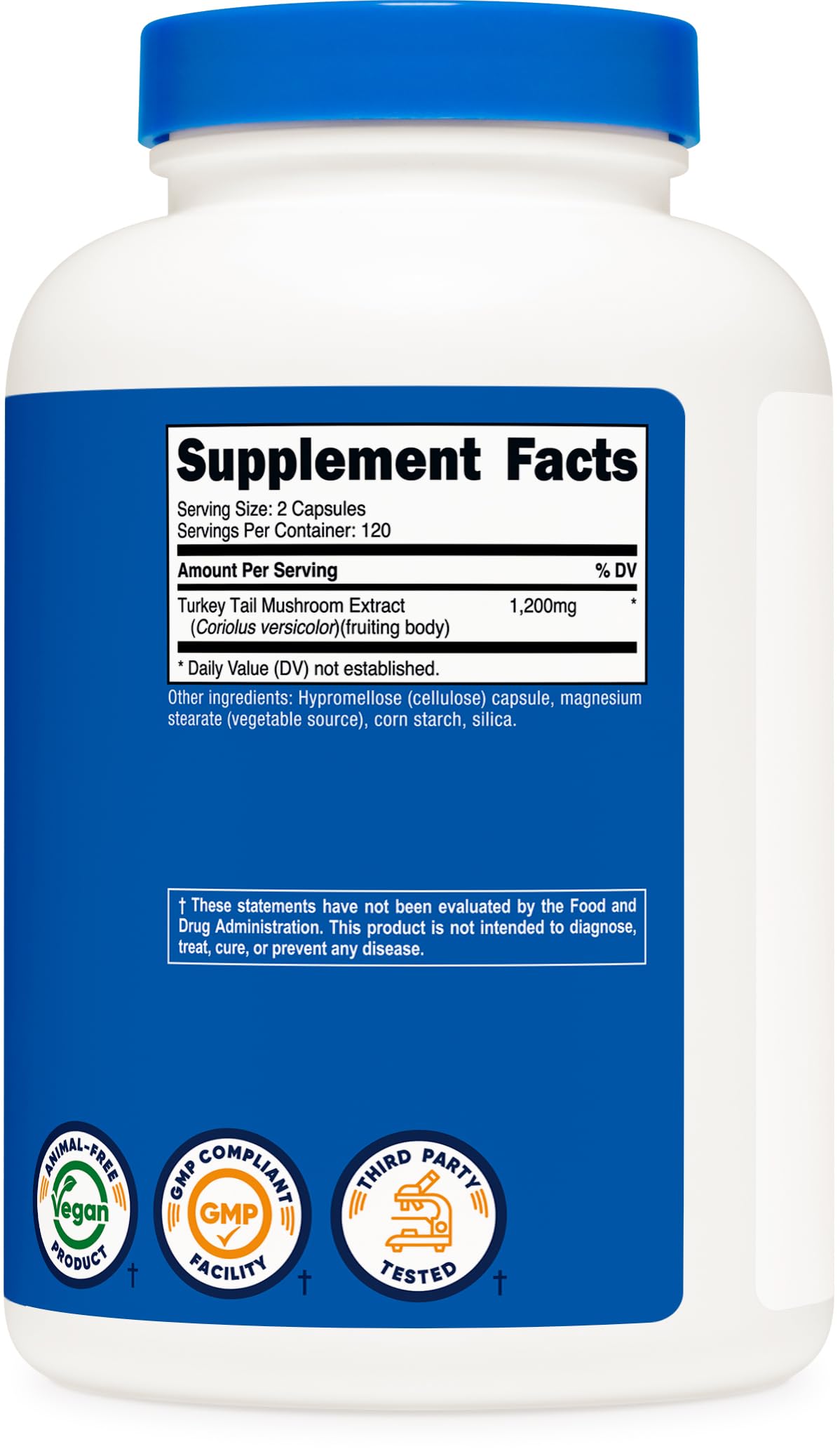 Nutricost Turkey Tail Mushroom Capsules 1200mg – 120 Servings, Vegetarian, Gluten Free