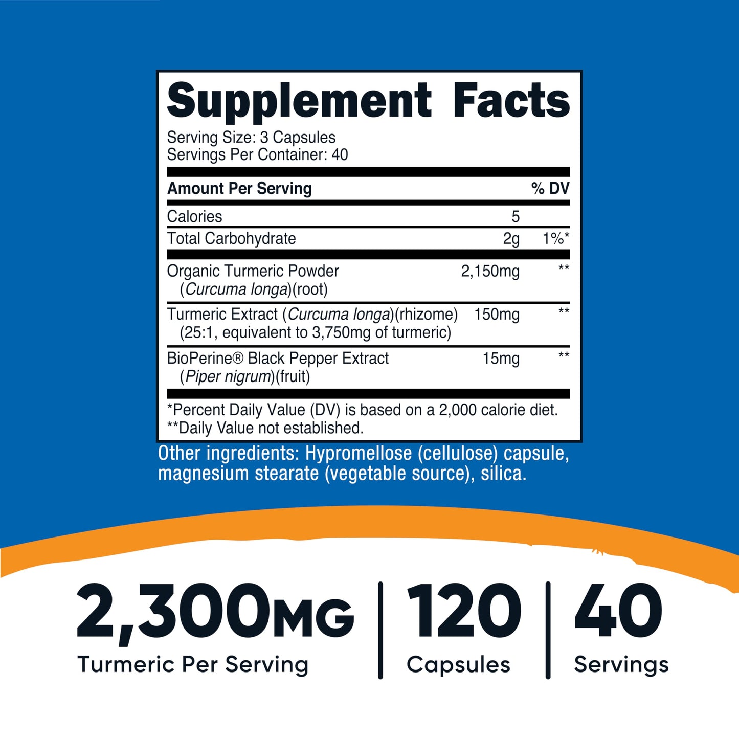 Nutricost Turmeric Curcumin with BioPerine – 2300mg Per Serving, 95% Curcuminoids, 120 Veggie Capsules (Pack of 2)