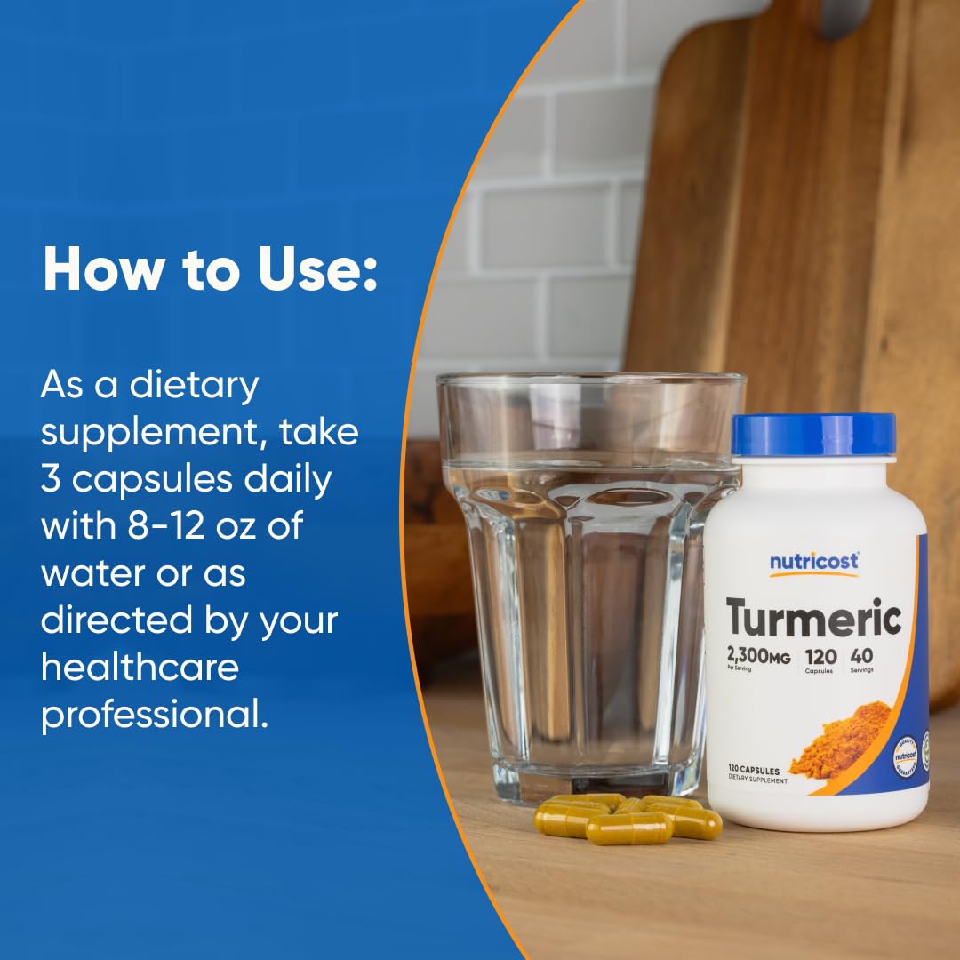 Nutricost Turmeric Curcumin with BioPerine – 2300mg Per Serving, 95% Curcuminoids, 120 Veggie Capsules (Pack of 2)