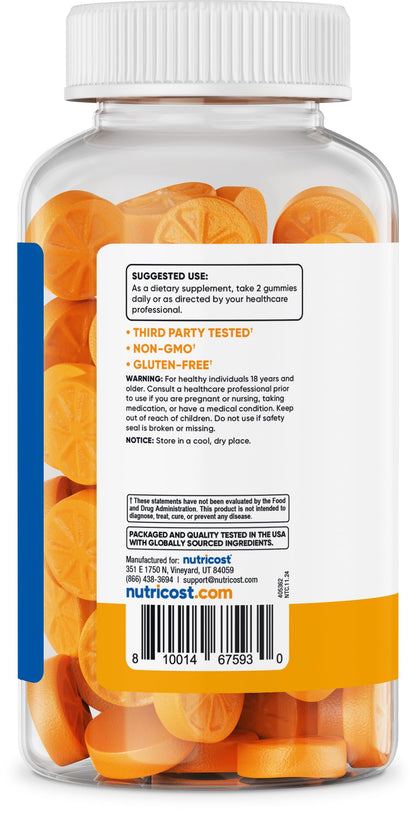 Nutricost Turmeric Gummies Citrus – 240 Gummies, 95% Curcuminoids, 120 Servings