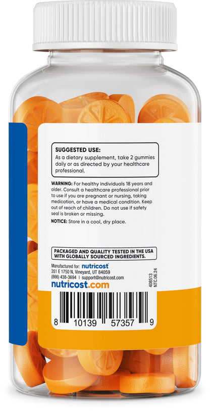 Nutricost Turmeric Gummies 2,000mg per Serving – 120 Gummies (60 Servings)