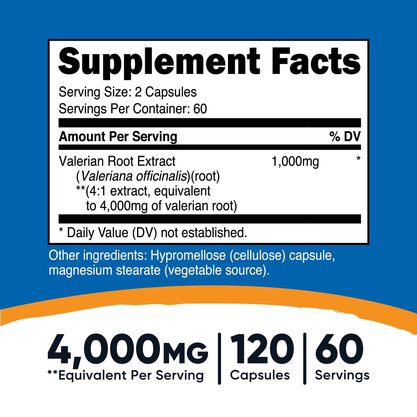 Nutricost Valerian Root Capsules 1000mg – 4:1 Extract, 2-Pack
