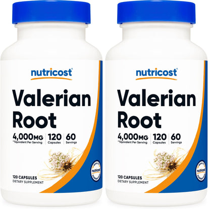 Nutricost Valerian Root Capsules 1000mg – 4:1 Extract, 2-Pack