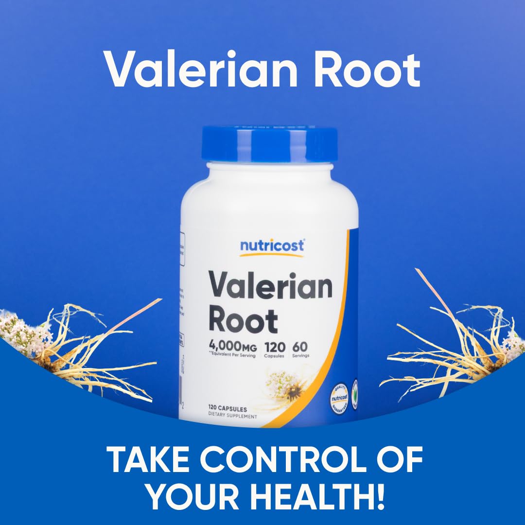 Nutricost Valerian Root Capsules 1000mg – 4:1 Extract, 2-Pack