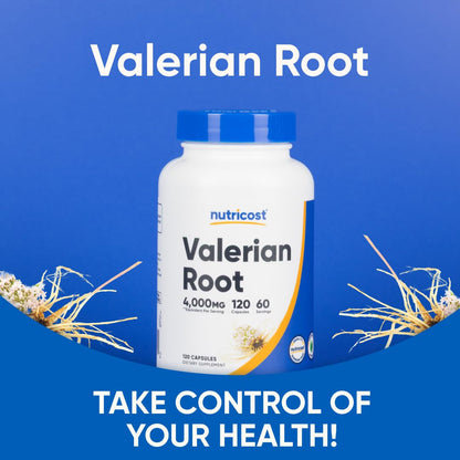 Nutricost Valerian Root Capsules 1000mg – 4:1 Extract, 2-Pack