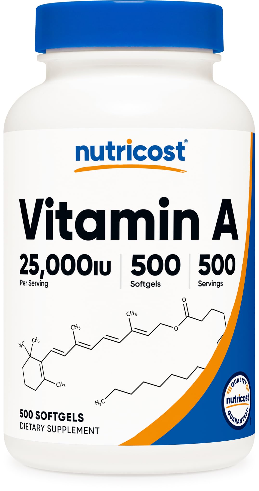 Nutricost Vitamin A 25,000 IU - 500 Softgels | Non-GMO, Gluten Free