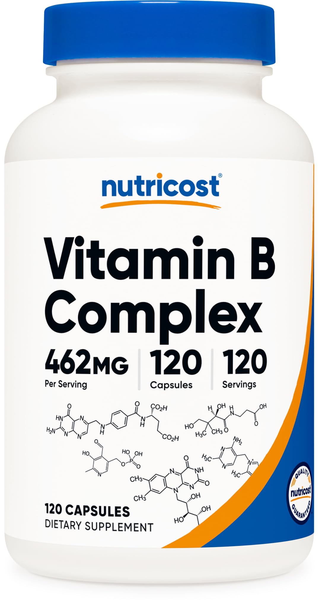 Nutricost High Potency Vitamin B Complex 462mg | 120 Veggie Capsules + Vitamin C