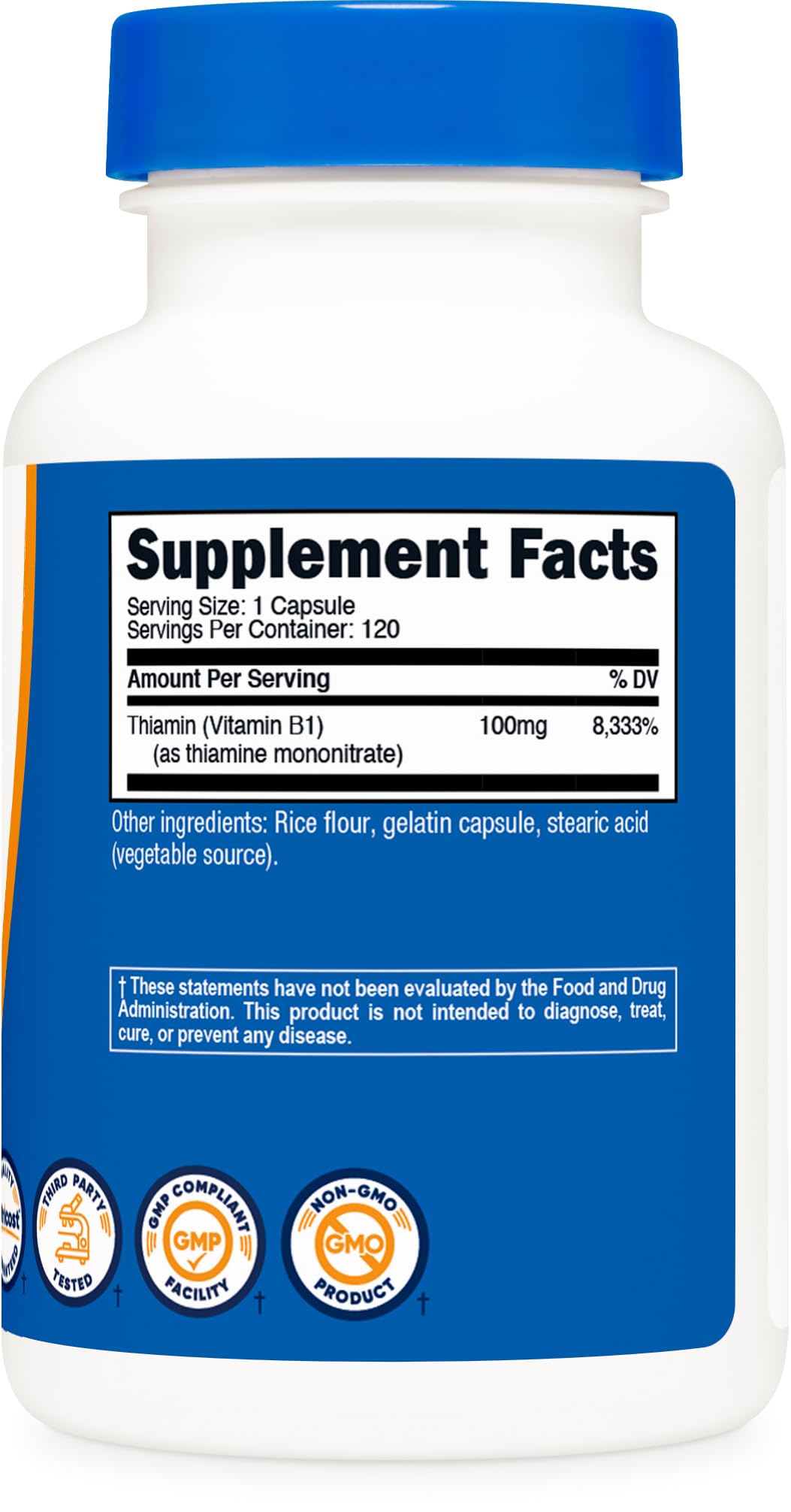 Nutricost Vitamin B1 100mg - 120 Caps | Gluten Free & Non-GMO (Pack of 2)