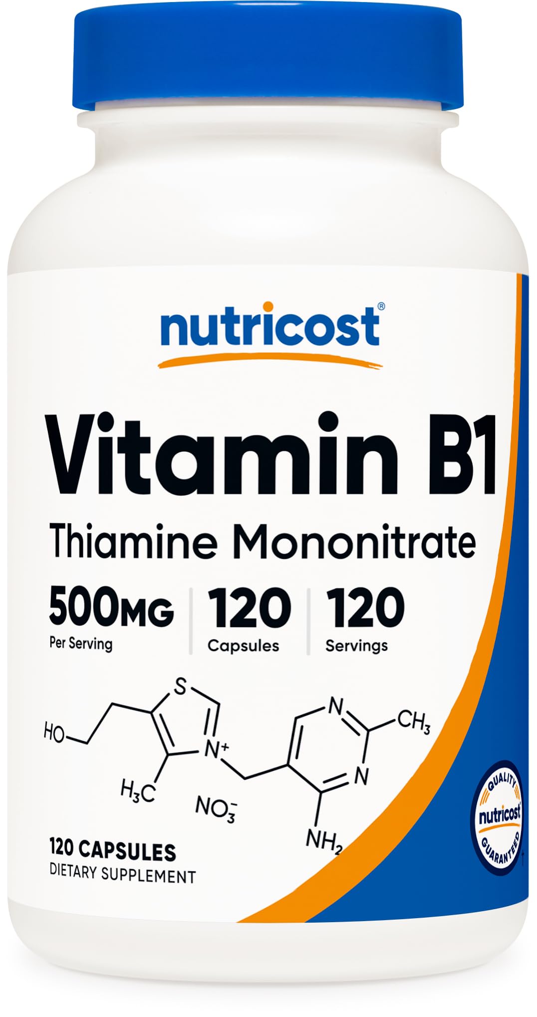 Nutricost Vitamin B1 (Thiamine) 500mg – 120 Capsules