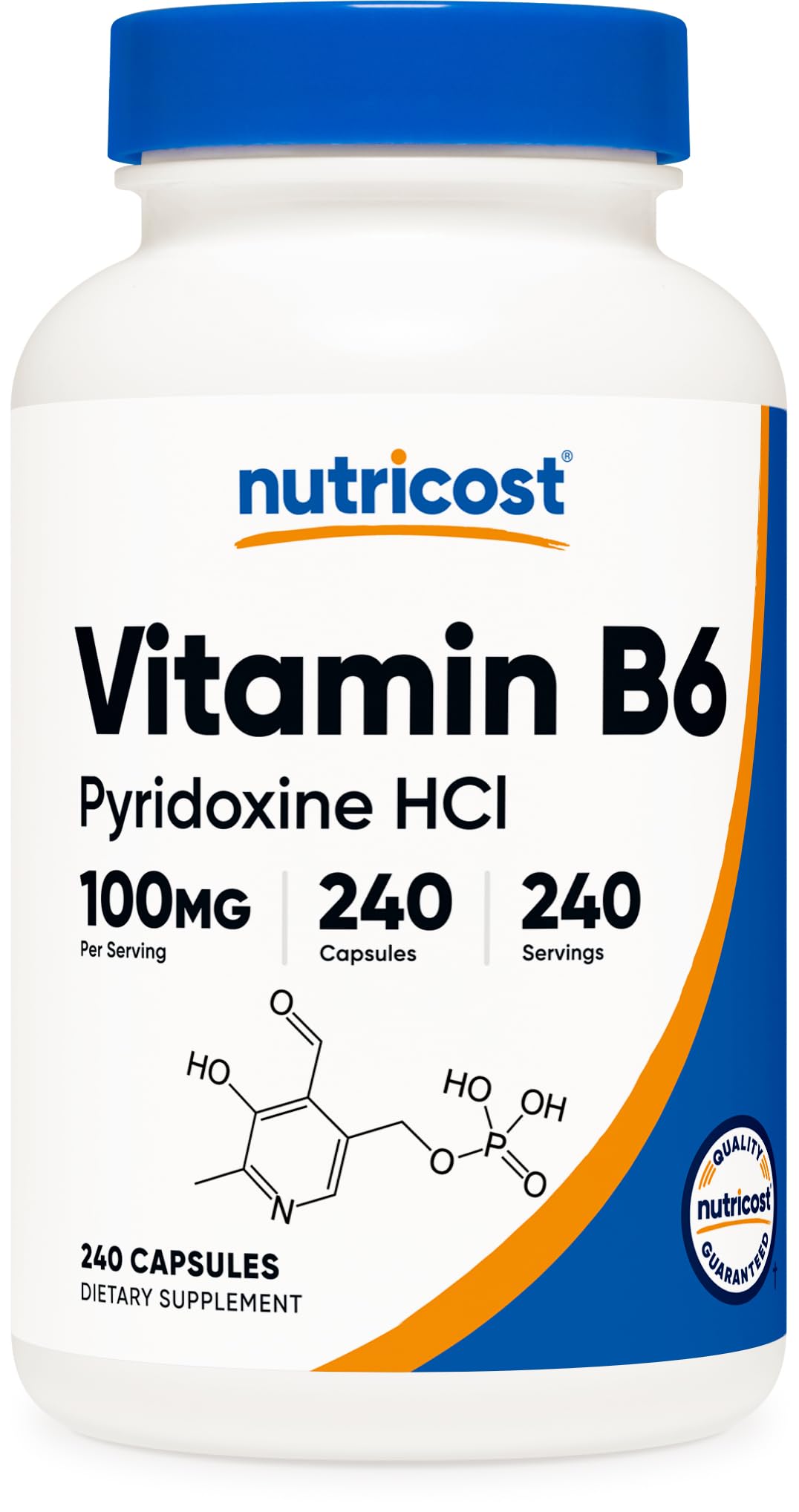 Nutricost Vitamin B6 (Pyridoxine HCl) 100mg, 240 Capsules | Vitamin B6 Supplement