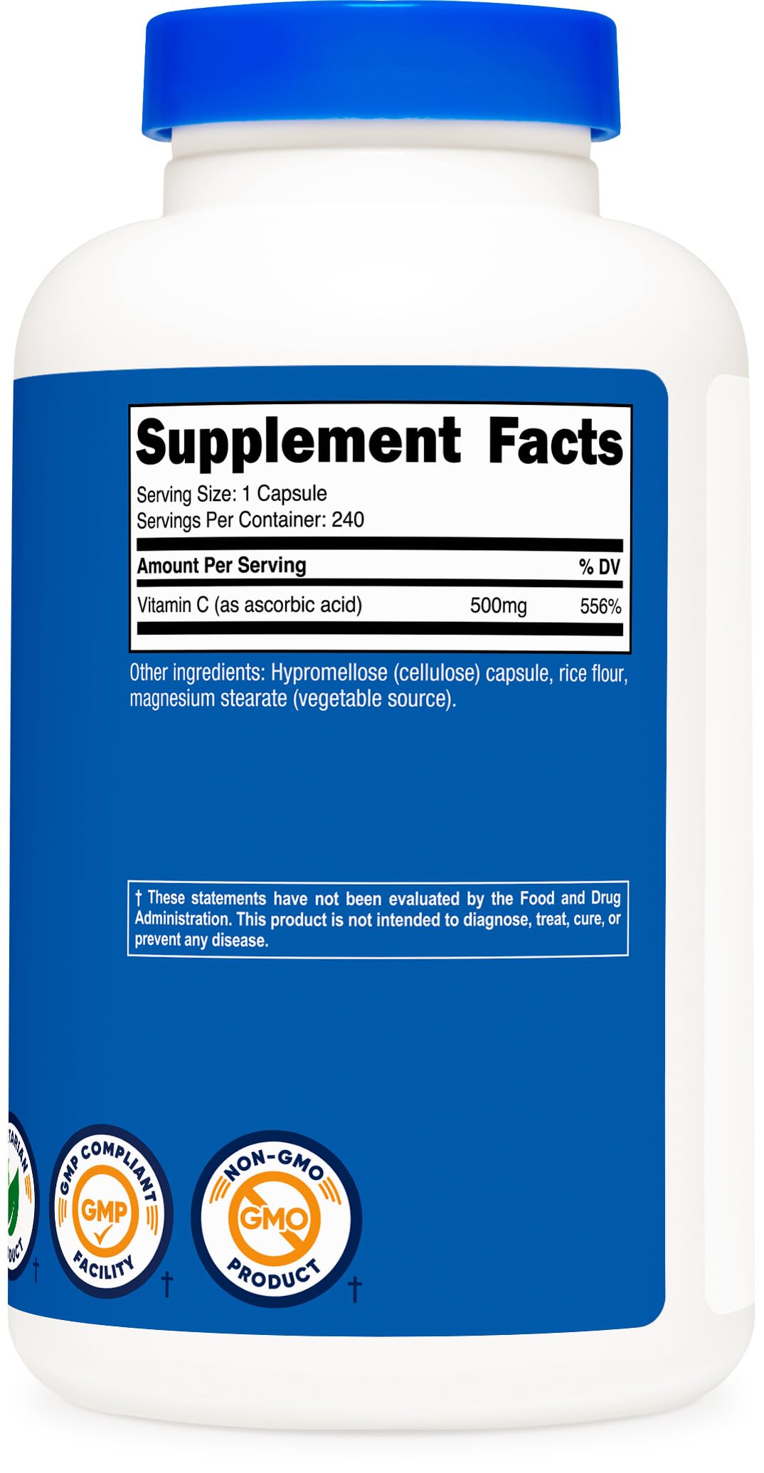 Nutricost Vitamin C 500mg – 240 Capsules | Vegetarian, Gluten Free & Non-GMO