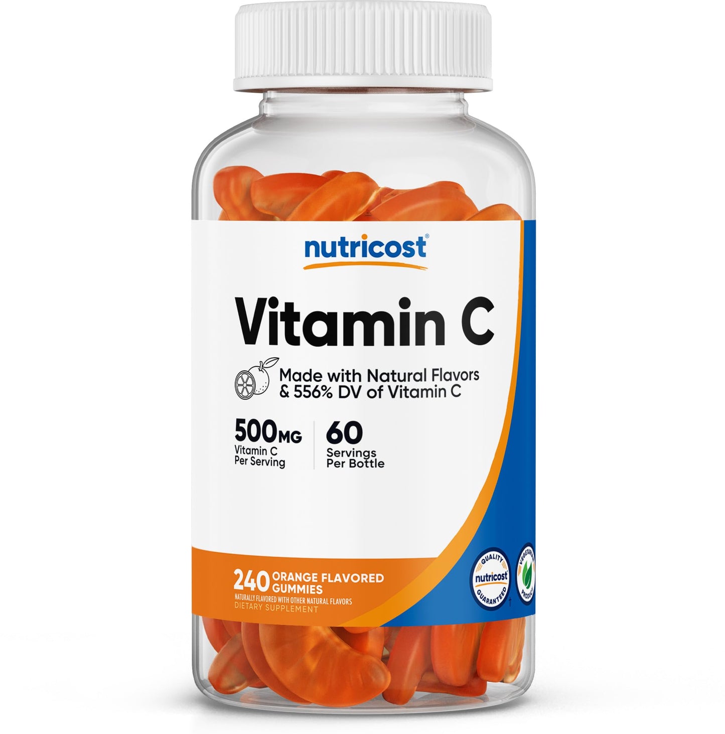 Nutricost Vitamin C Gummies (500mg) – 556% DV, 60 Servings, Vegan & Gluten-Free