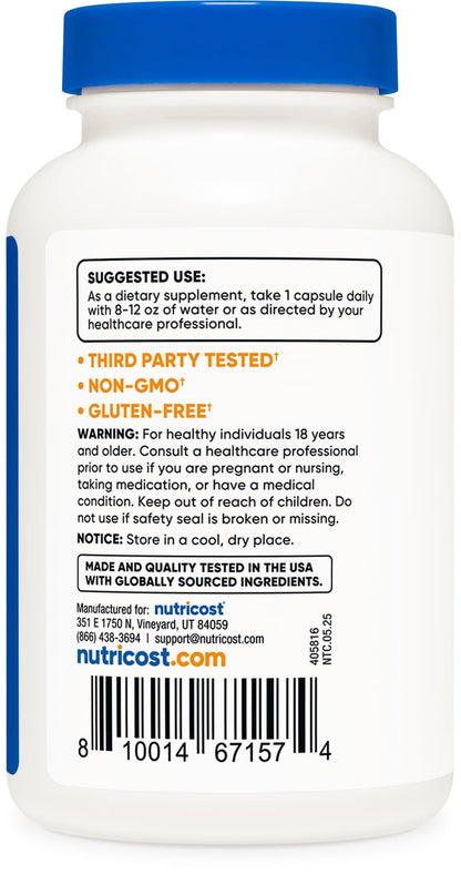 Nutricost Vitamin C with Rose Hips 1025mg – 120 Capsules | Vitamin C 1000mg + Rose Hips 25mg | Non-GMO, Gluten Free