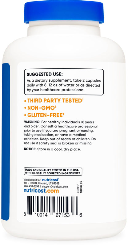 Nutricost Vitamin C with Zinc Capsules – 120 Servings