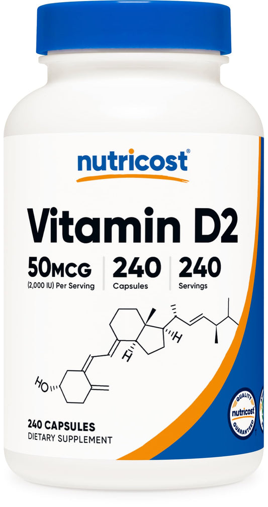 Nutricost Vitamin D2 Supplement 2000 IU – 240 Capsules | Vegan, Non-GMO, Gluten-Free, Third-Party Tested BritishVita | Premium UK Vitamins & Wellness Supplements