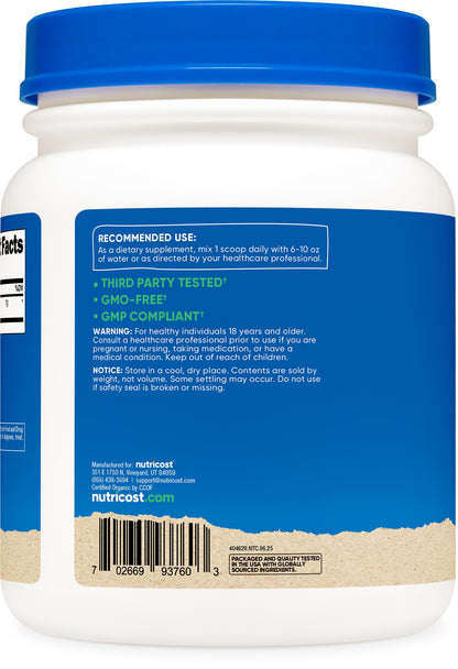 Nutricost Organic Wheatgrass Powder 1 LB - Non-GMO Superfood