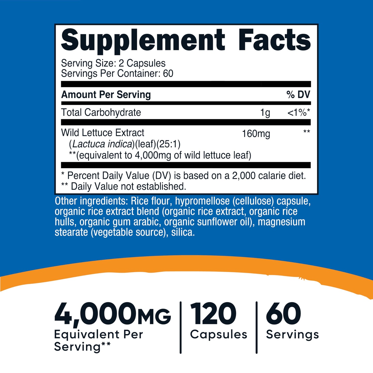 Nutricost Wild Lettuce Extract (4,000 mg Equivalent) 120 Capsules - 60 Servings