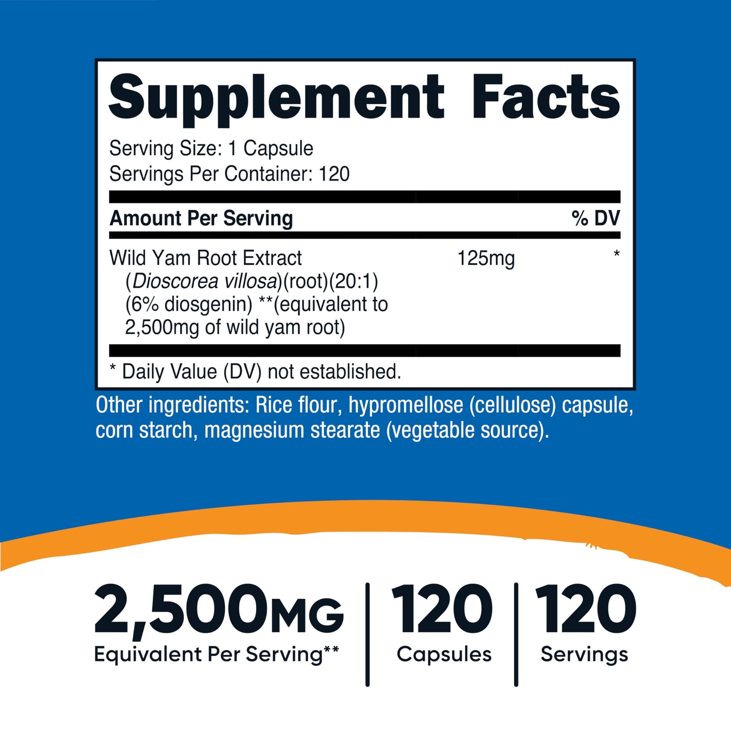 Nutricost Wild Yam Root - 2,500mg Equivalent, 120 Capsules, Vegan & Gluten-Free