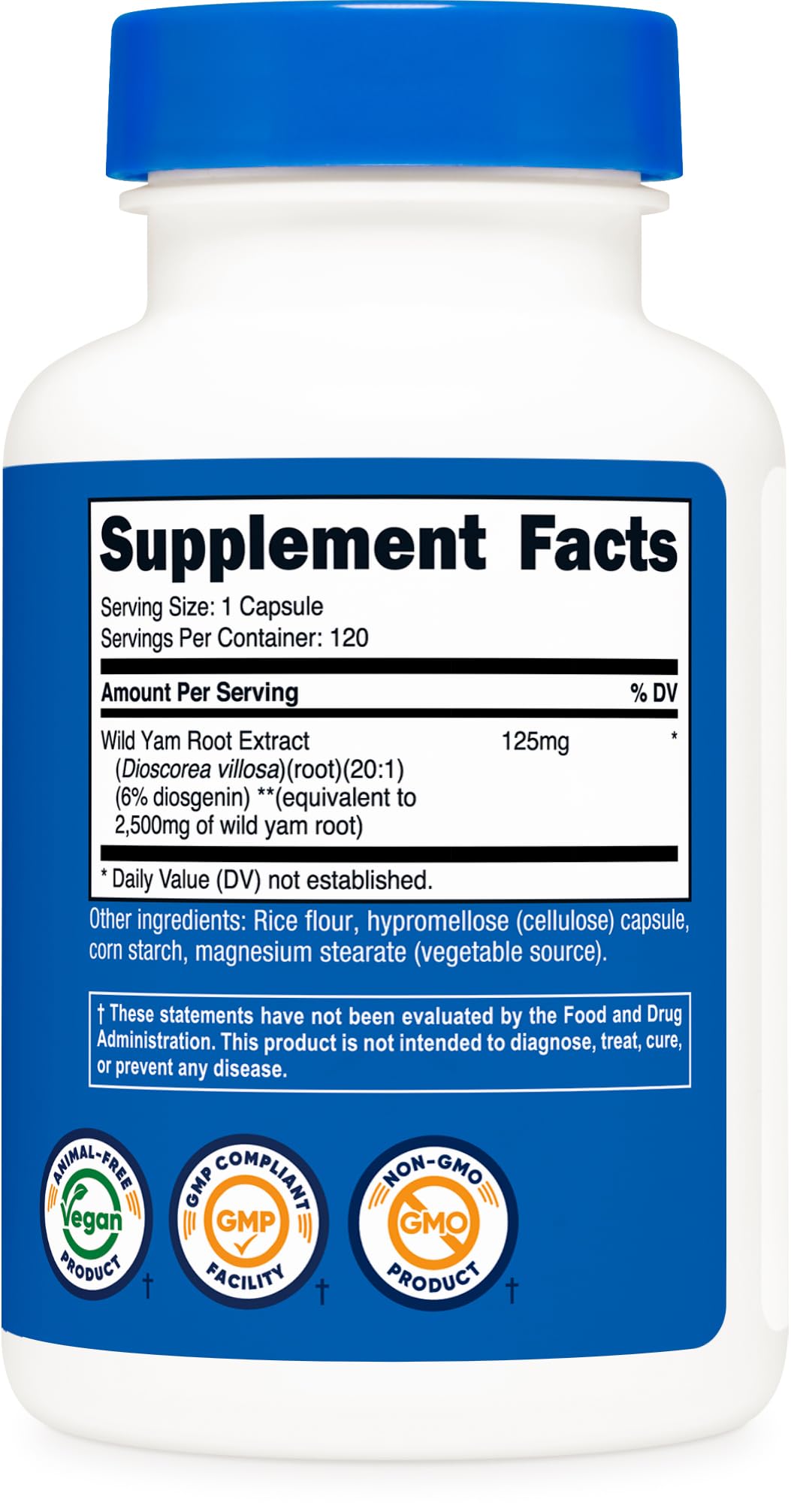 Nutricost Wild Yam Root - 2,500mg Equivalent, 120 Capsules, Vegan & Gluten-Free