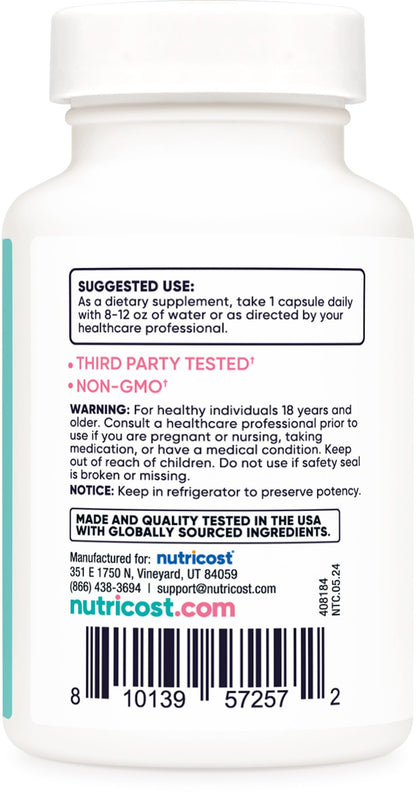 Nutricost Probiotic for Women 30B CFU - 60 Capsules | Acacia Fiber, Uva Ursi & Cranberry | Non-GMO & Gluten Free