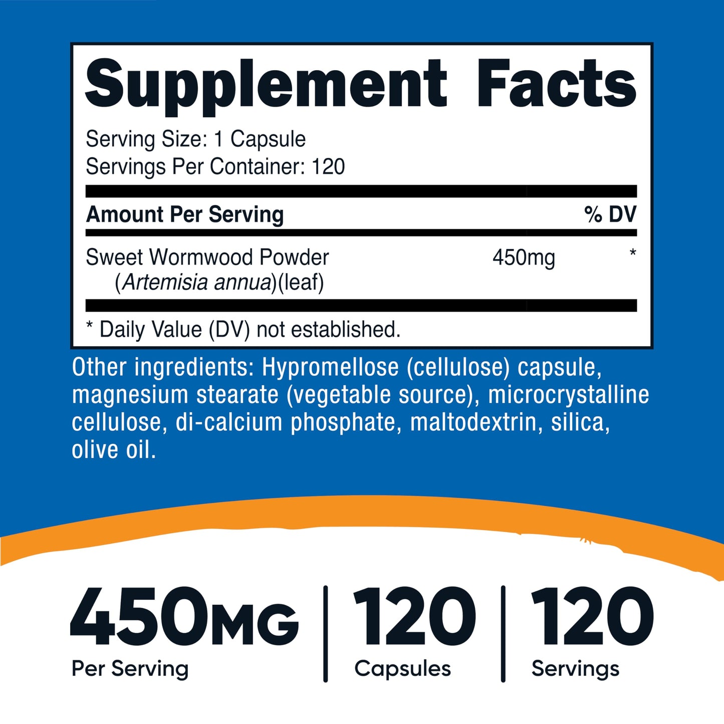 Nutricost Wormwood Capsules 450mg - 120 Count | Vegetarian, Gluten Free, Non-GMO