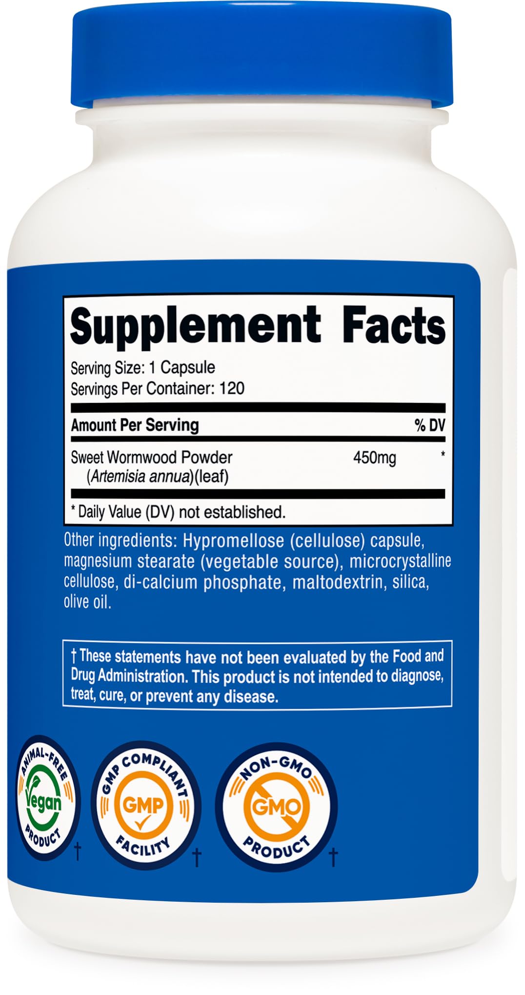 Nutricost Wormwood Capsules 450mg - 120 Count | Vegetarian, Gluten Free, Non-GMO