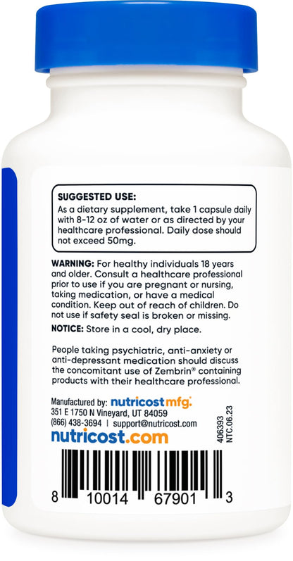 Nutricost Zembrin Sceletium Tortuosum 60 Capsules 50mg Vegetarian Non-GMO Gluten Free