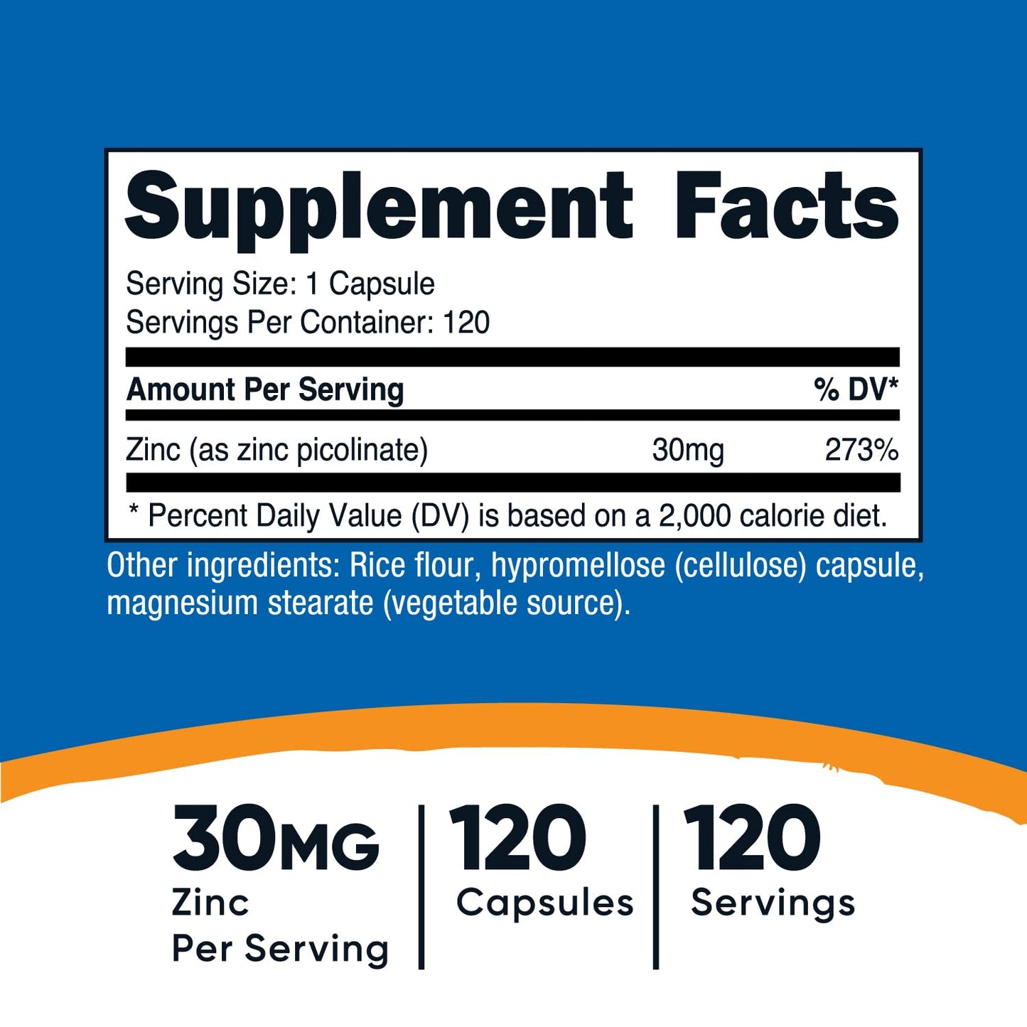 Nutricost Zinc Picolinate 30mg - 120 Capsules | Gluten Free & Non-GMO