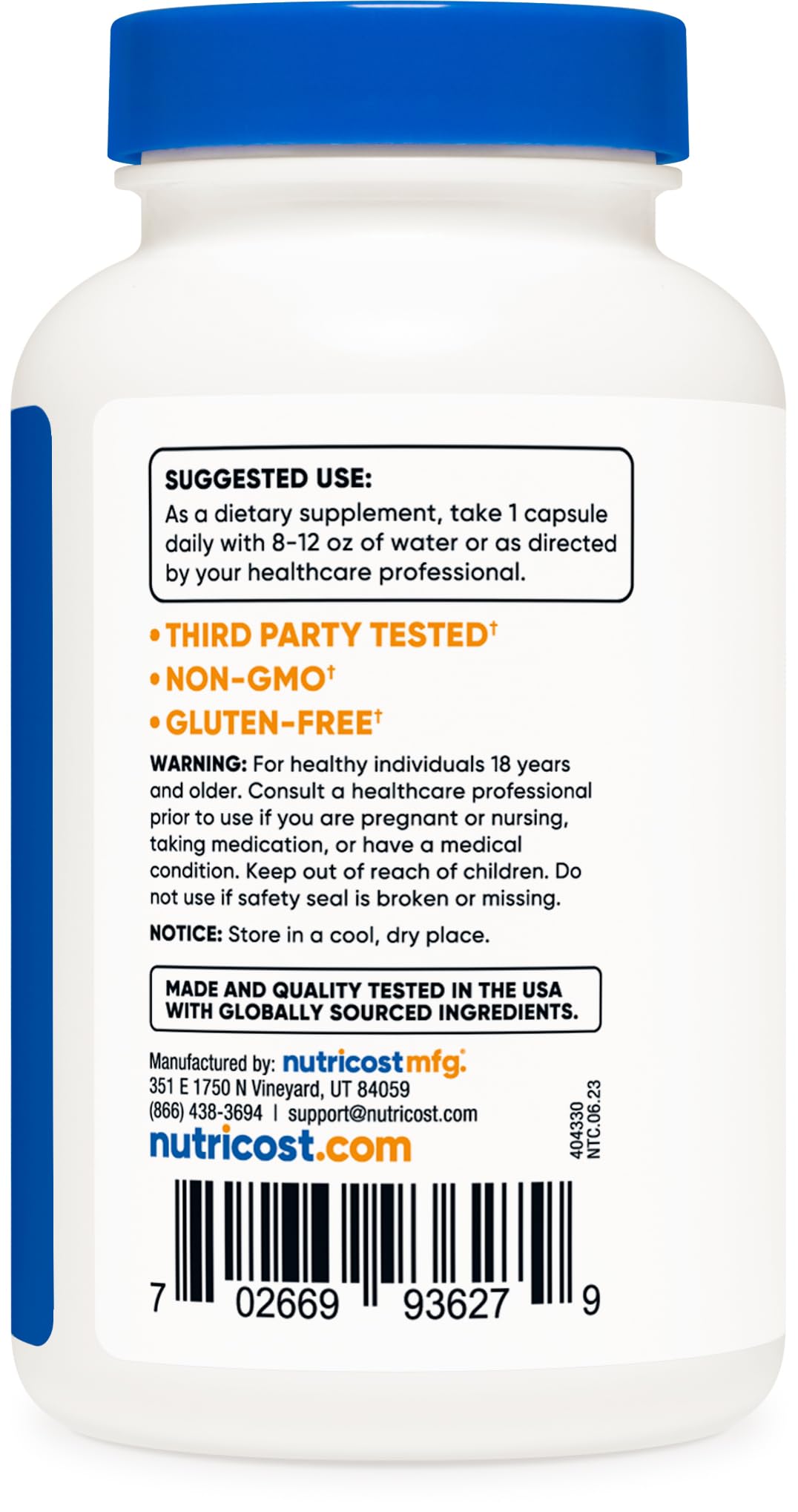 Nutricost Zinc Picolinate 50mg – 240 Vegetarian Capsules | Gluten Free & Non-GMO