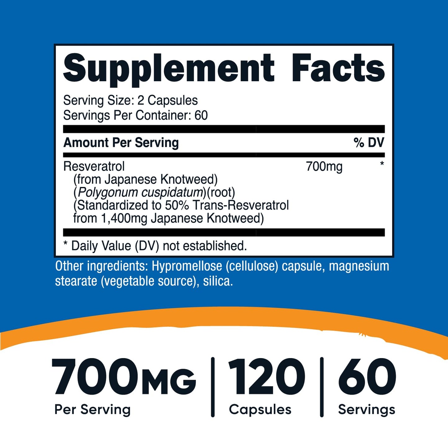 Nutricost Resveratrol 700mg - 120 Capsules | Vegan, Gluten Free, Non-GMO