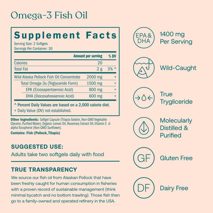 True Grace One Daily Women’s Multivitamin 40+ & Omega-3 Fish Oil Bundle – 30-Day Supply, Gluten Free, Soy Free, Organic