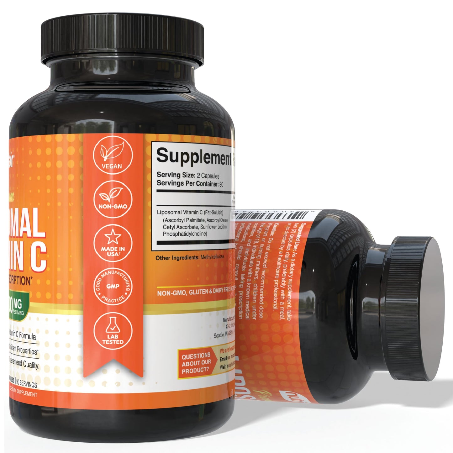 NutriFlair Liposomal Vitamin C 1700mg | 180 Capsules | High Absorption, Vegan, Non-GMO