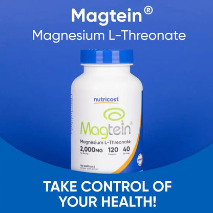 Nutricost Magnesium L-Threonate (Magtein) 2000mg – 120 Capsules – Non-GMO, Gluten Free, Vegetarian Friendly BritishVita | Premium UK Vitamins & Wellness Supplements