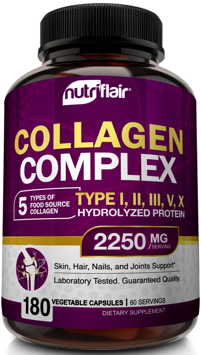 NutriFlair Multi Collagen Peptides 2250mg – 180 Capsules