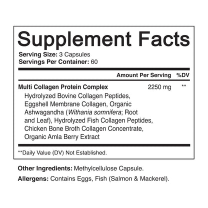 NutriFlair Multi Collagen Peptides 2250mg – 180 Capsules