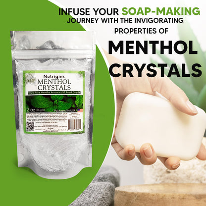 Nutrigins Menthol Crystals 2 oz – Pure Organic, 100% Natural