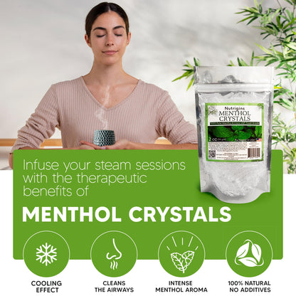 Nutrigins Menthol Crystals 2 oz – Pure Organic, 100% Natural