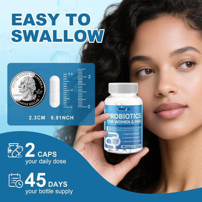 NutriGut Probiotics for Women & Men – 100 Billion CFUs, 90 Veggie Caps | Gut Health & Immune Support