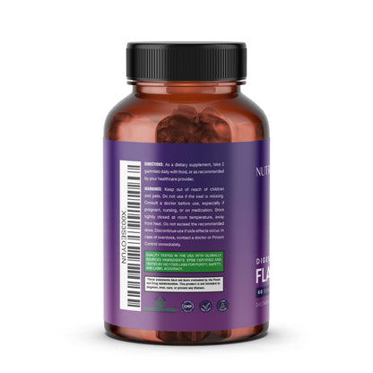 Nutriissa Flaxseed Gummies – Digestive Health & Omega Support | EPEB Certified Purity & Potency – 60 Blueberry Vegan Gummies