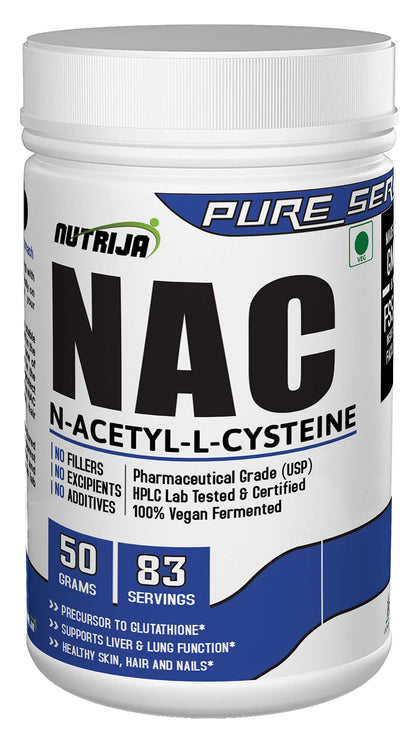 NutriJa NAC (N-Acetyl L-Cysteine) Powder | Liver & Antioxidant Support (50 Grams)