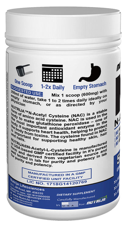NutriJa NAC (N-Acetyl L-Cysteine) Powder | Liver & Antioxidant Support (50 Grams)