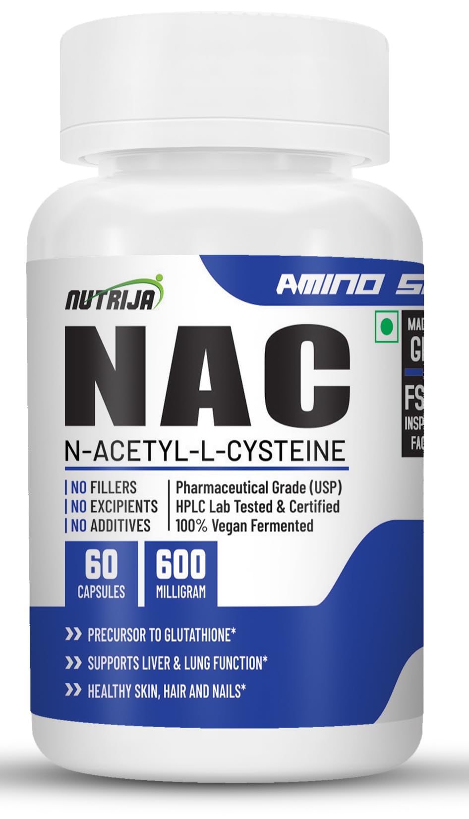 NutriJa NAC 600 mg - 60 Capsules | N-Acetyl Cysteine Supplement