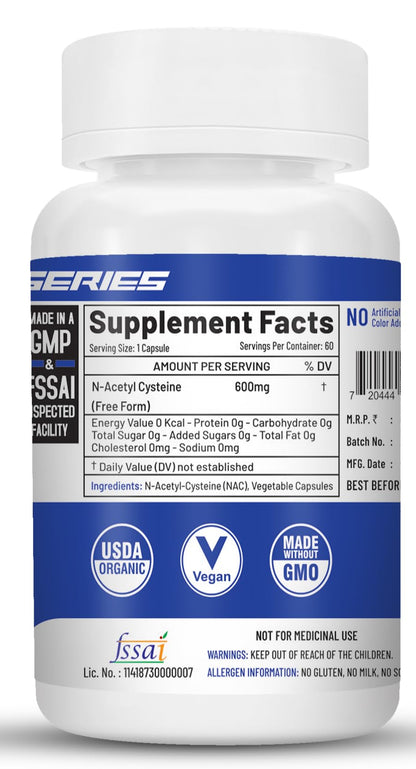 NutriJa NAC 600 mg - 60 Capsules | N-Acetyl Cysteine Supplement